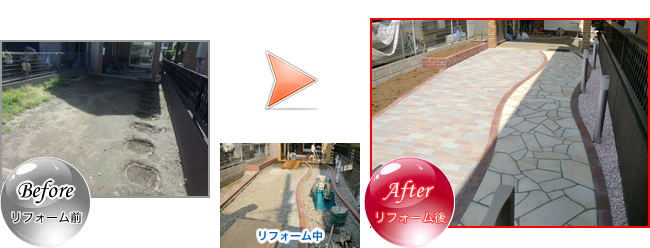 玄関アプローチ工事
